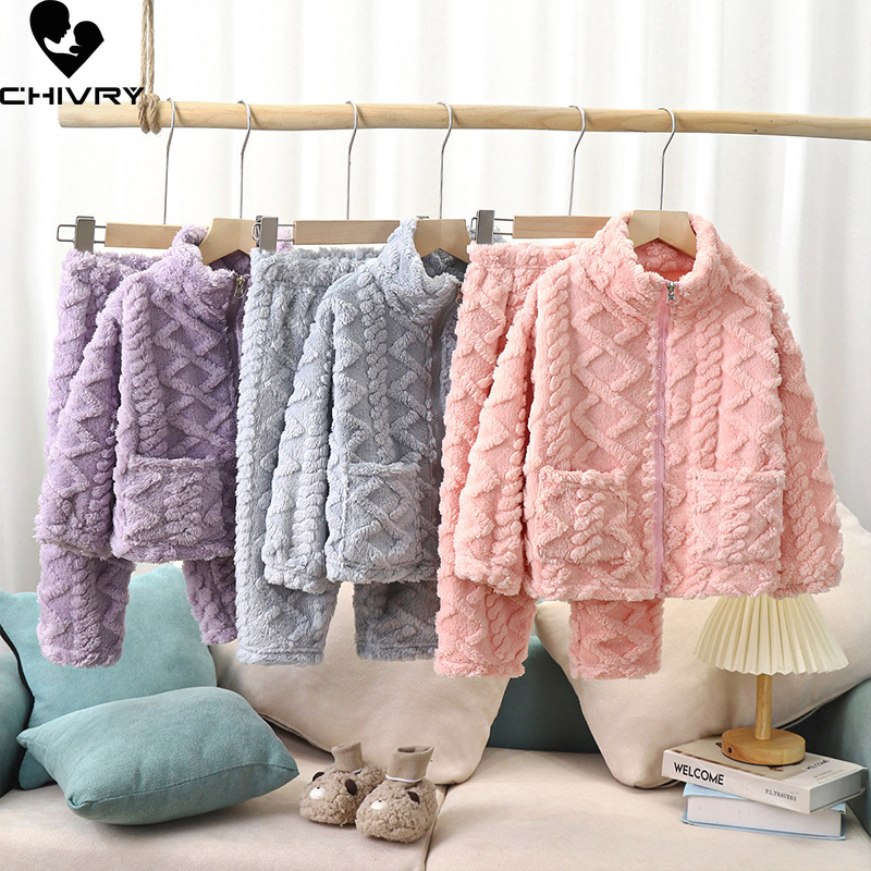 Winter Clothing Baby Boy - Pijama de flanela engrossado para crianças,