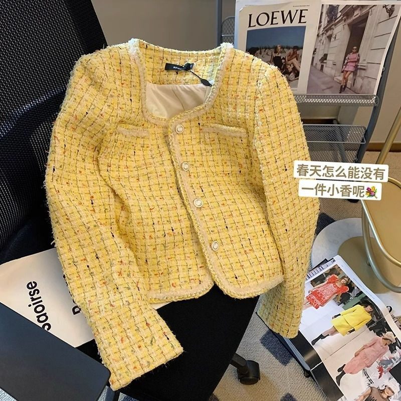 Yellow Winter Clothing - Jaqueta feminina primavera outono novo amarelo