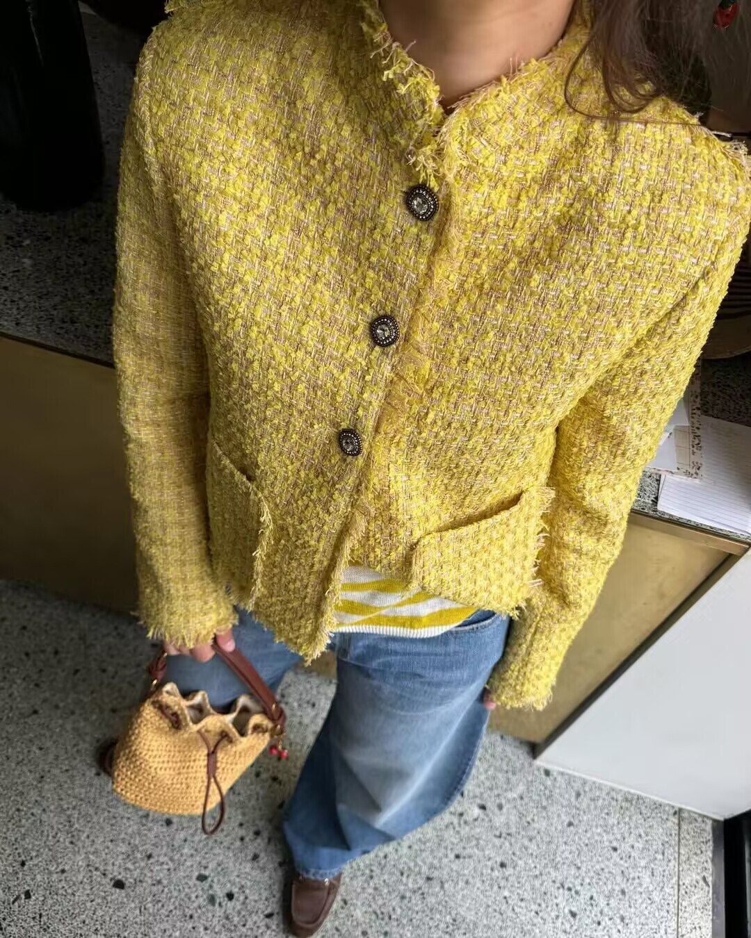 Yellow Winter Clothing - Outono inverno novo elegante casaco de