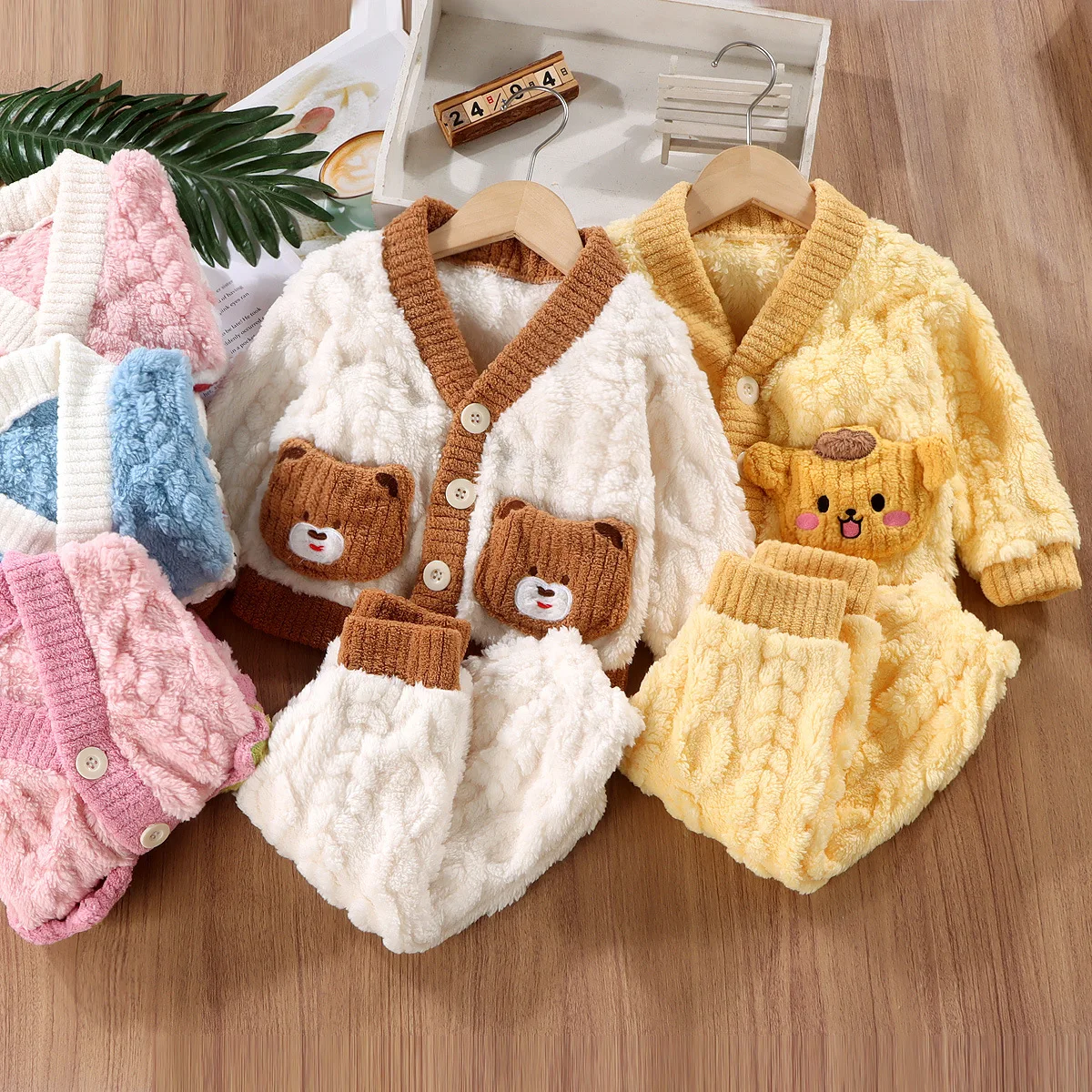 Winter Clothing Baby Boy - Novo outono inverno crianças engrossar pijamas