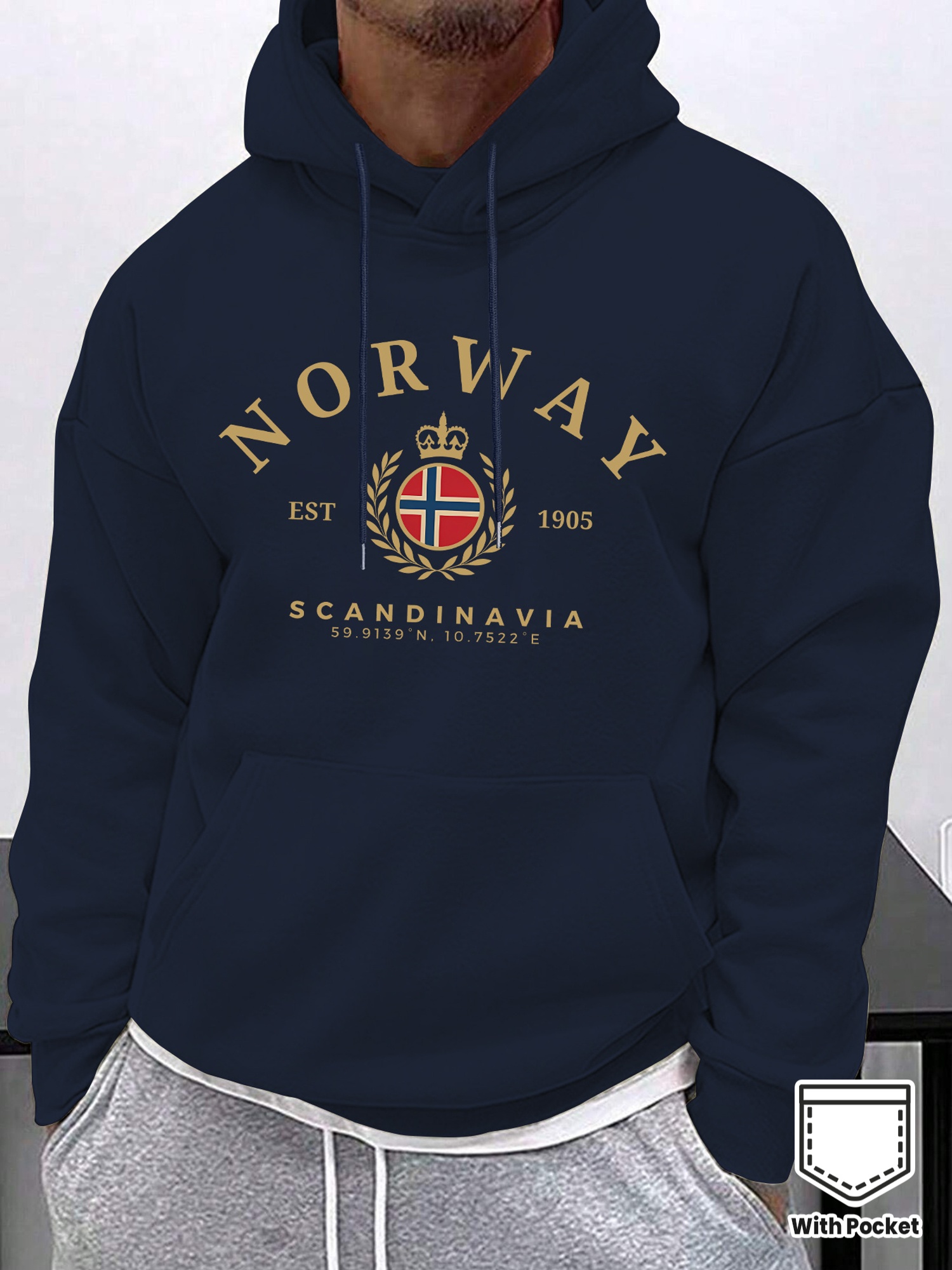 Winter Clothing Norway - Moletom Unissex NORWAY SCANDINAVIA, Casual para