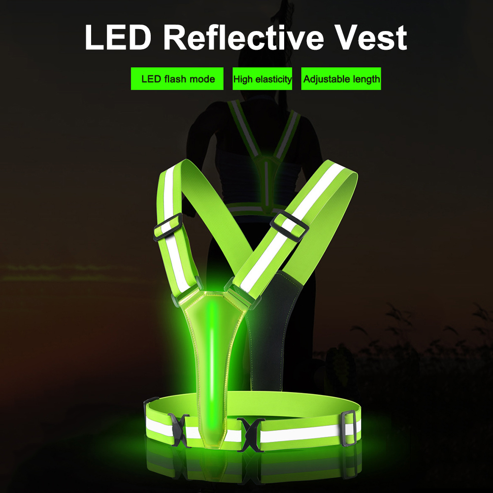 Yellow Winter Clothing - Colete de Corrida LED Ajustável, Colete