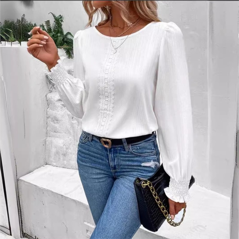 Winter Clothing Colors - Camisa de manga comprida feminina elegante