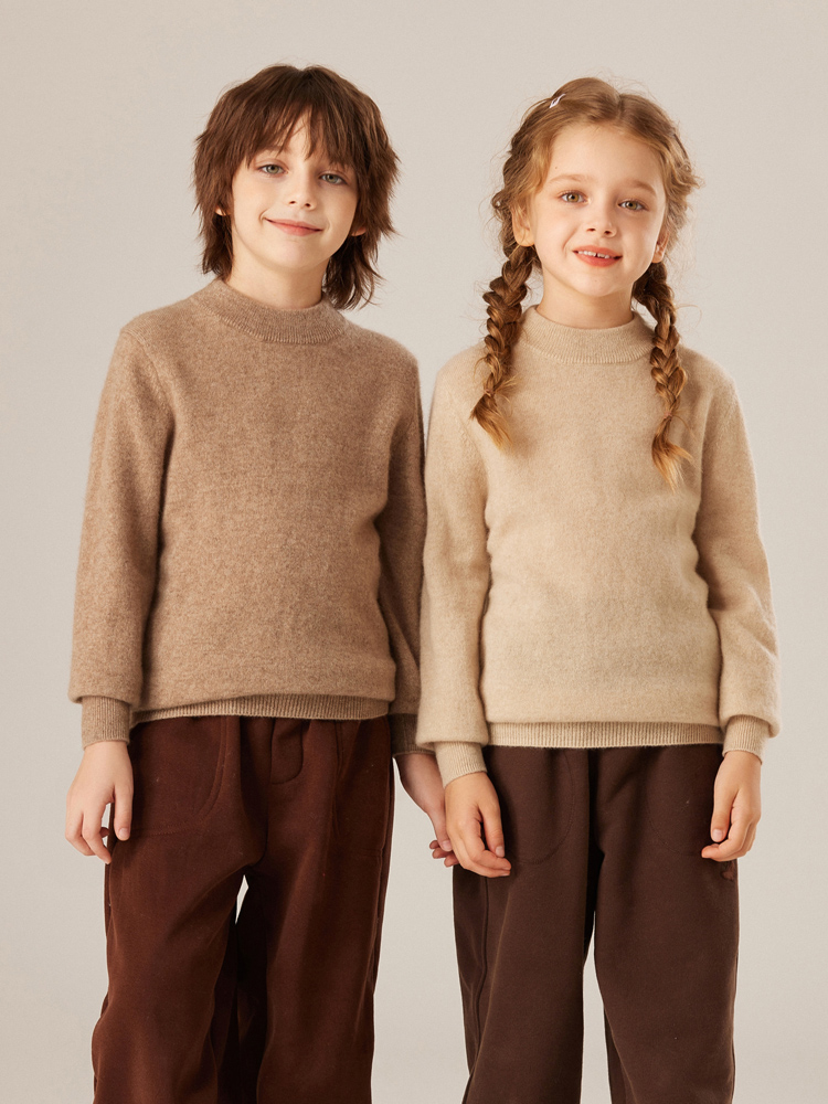 Winter Clothing Colors - Camisola de caxemira infantil gola simulada