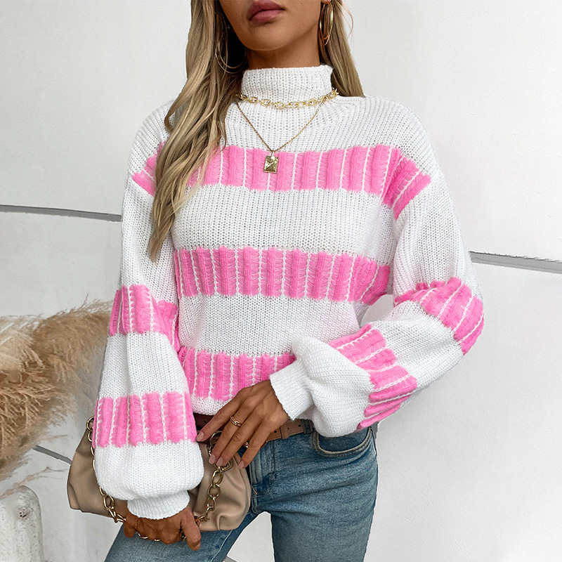 Winter Clothing Colors - Suéter Feminino 2025 Casual Listrado Cores