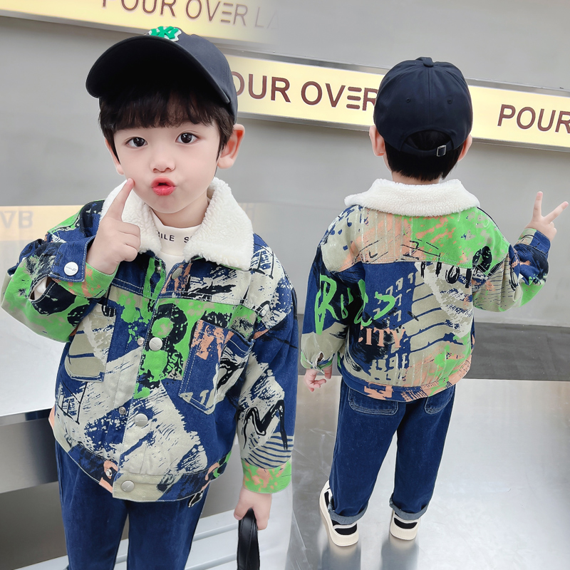 Winter Clothing Drawing For Kids - Crianças bebê quente denim jaqueta parka
