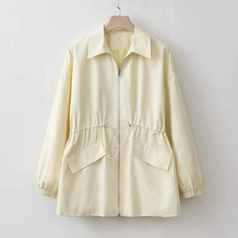 Yellow Winter Clothing - 2025 Jaqueta feminina primavera/outono amarelo claro