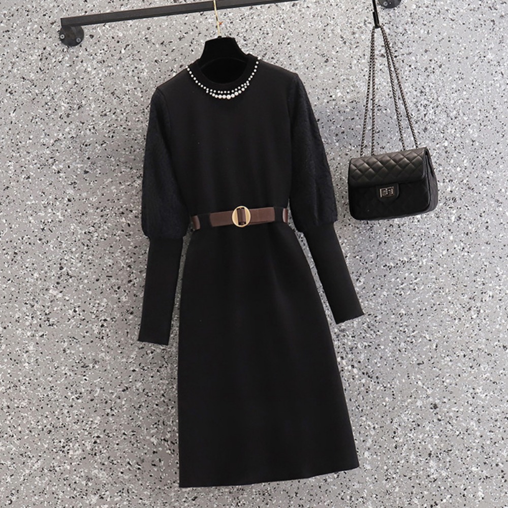 Casual elegante beading malha  - Winter Clothing Plus Size avaliação e preço