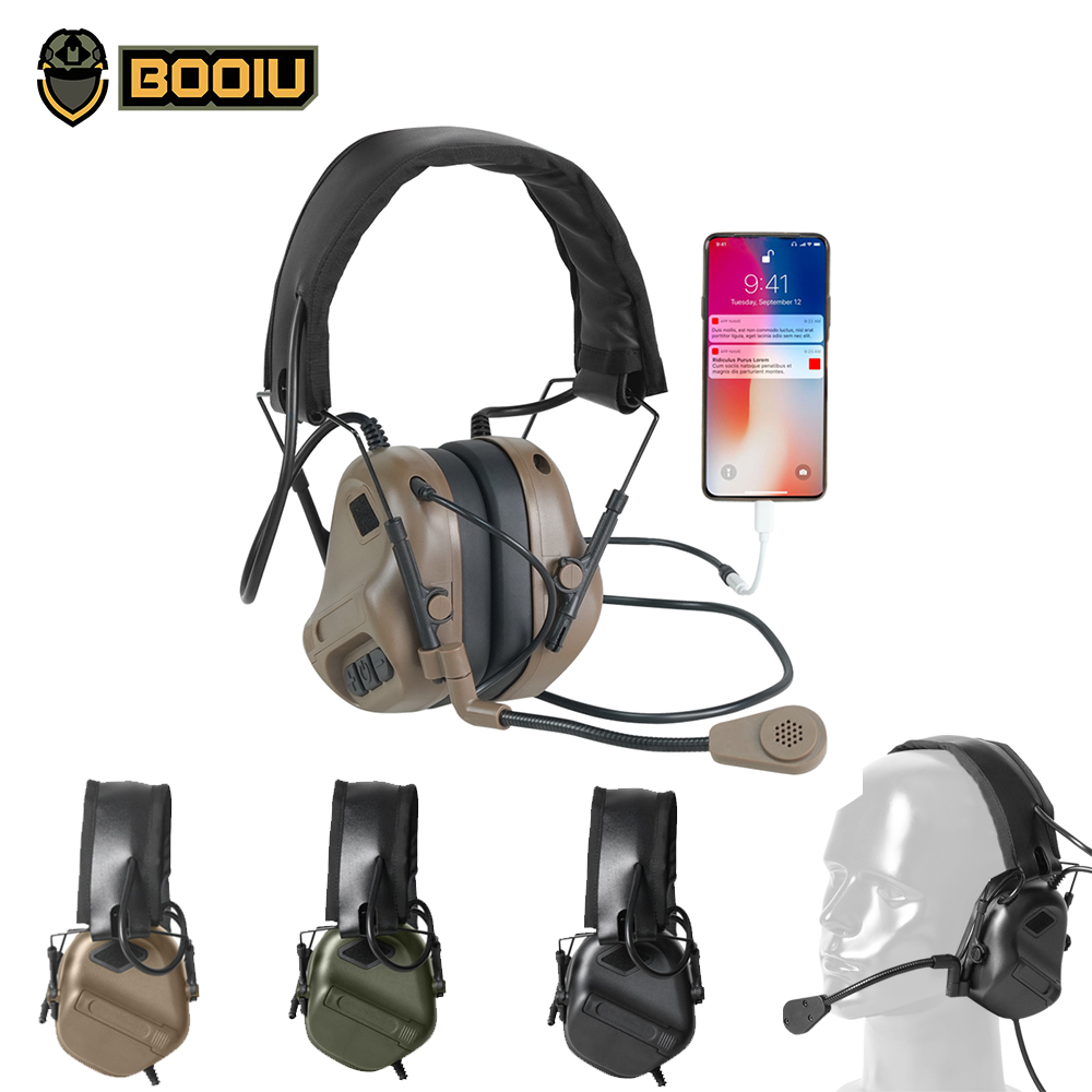 Booiu tático tiro eletrônico f - Ear Muff Foldable avaliação e preço