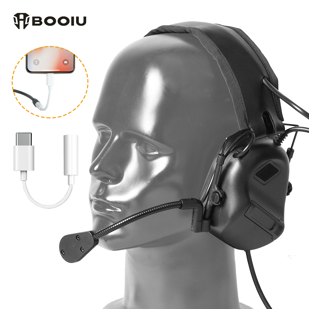Booiu tático tiro eletrônico f - Ear Muff Foldable avaliação e preço