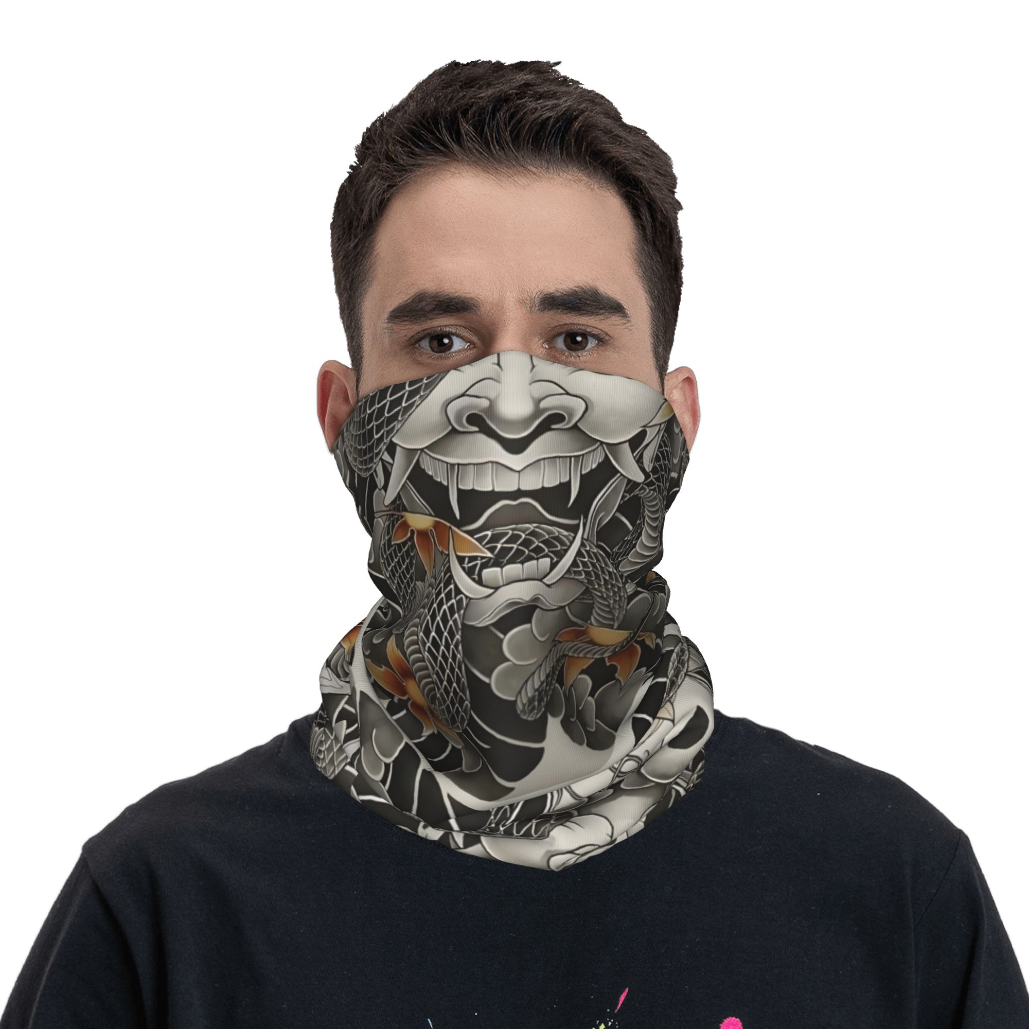 Personalizado samurai oni demô - Neck Gaiter Fleece avaliação e preço